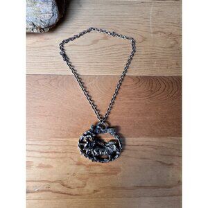 Ben Hur Silver Horse Rider Pendant Necklace With Chain